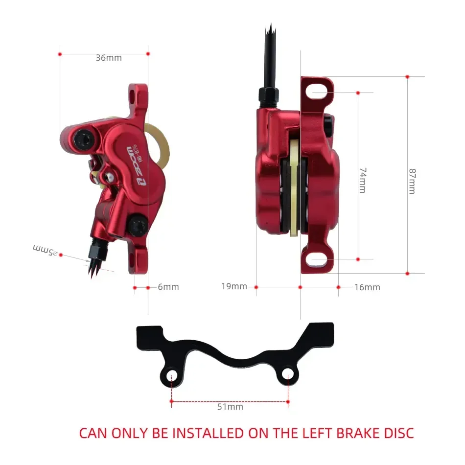 ZOOM HB-876E 4-piston Disc Hyd - огляд і ціна Zoom Hydraulic Brake 4 Piston E-Scooter