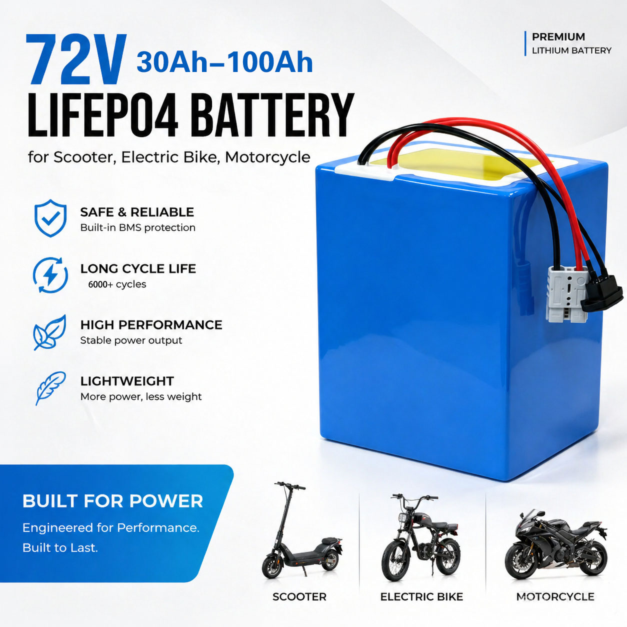 Lithium LiFePO4 72V 50Ah 60Ah  - огляд і ціна 72V 30Ah Lifepo4 Battery Pack